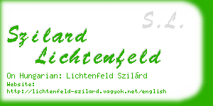 szilard lichtenfeld business card